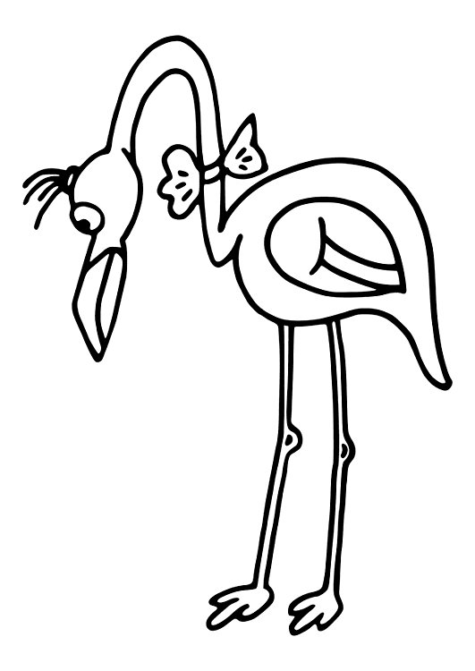 desene de colorat pasare flamingo